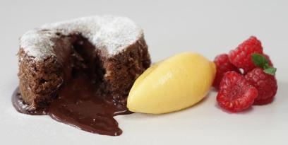 Chocoladecake met vloeibare kern